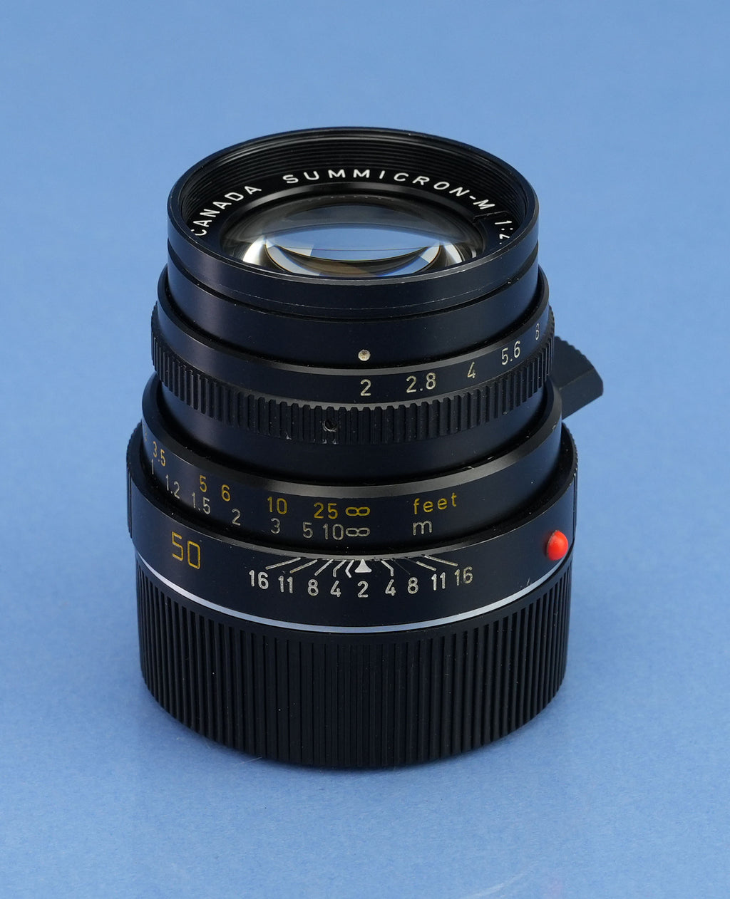 LEICA LEITZ 50MM SUMMICRON-M F2 VER 4 CANADA BLACK 11819 LENS +CAPS +12585 SHADE