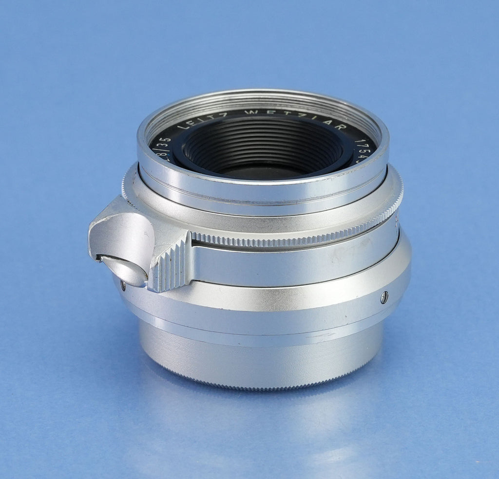 LEICA LEITZ 35MM SUMMARON F2.8 CHROME SIMOO SCREW MOUNT LTM SM LENS PROPER 1M