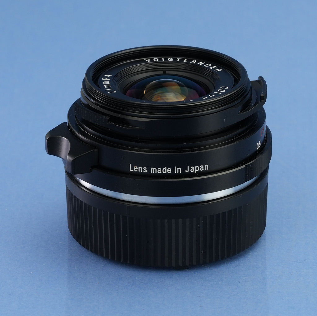 VOIGTLANDER 21MM BLACK COLOR-SKOPAR F4 MC M MOUNT LENS +CAPS +SHADE MINT!