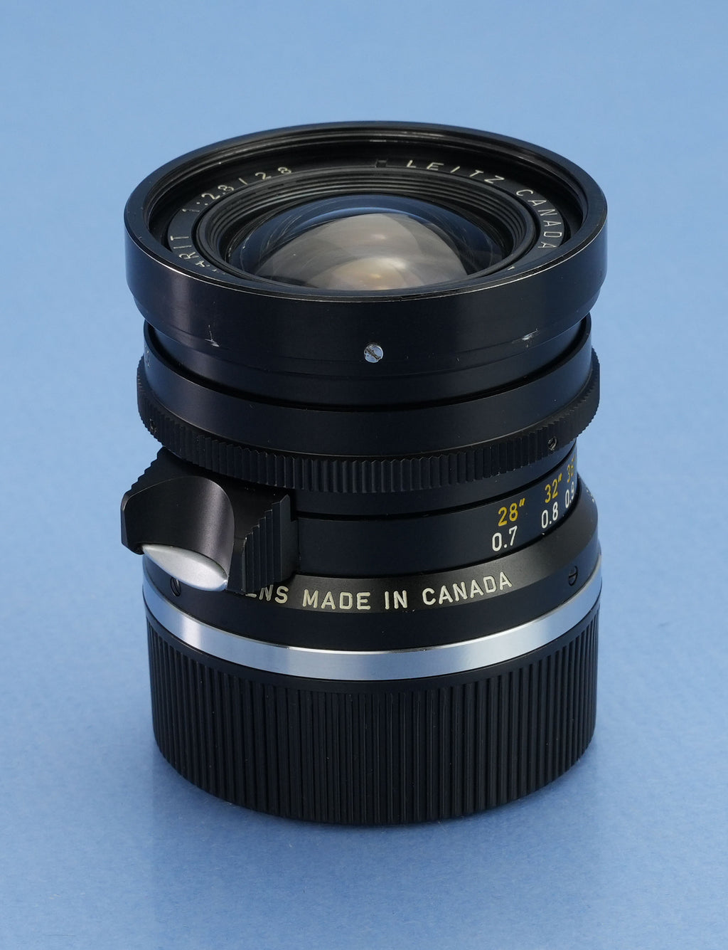 LEICA 28MM ELMARIT F2.8 BUTTON LOCK 8 ELEMENT M 11801 LENS TRANSITIONAL +12501
