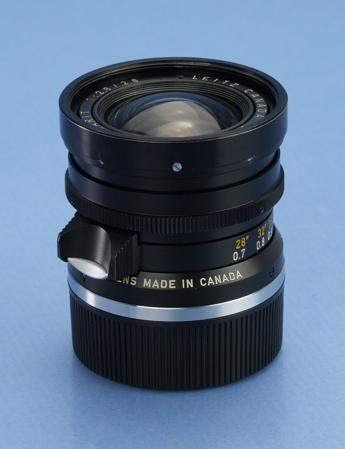 LEICA 28MM ELMARIT F2.8 BUTTON LOCK 8 ELEMENT M 11801 LENS TRANSITIONAL +12501