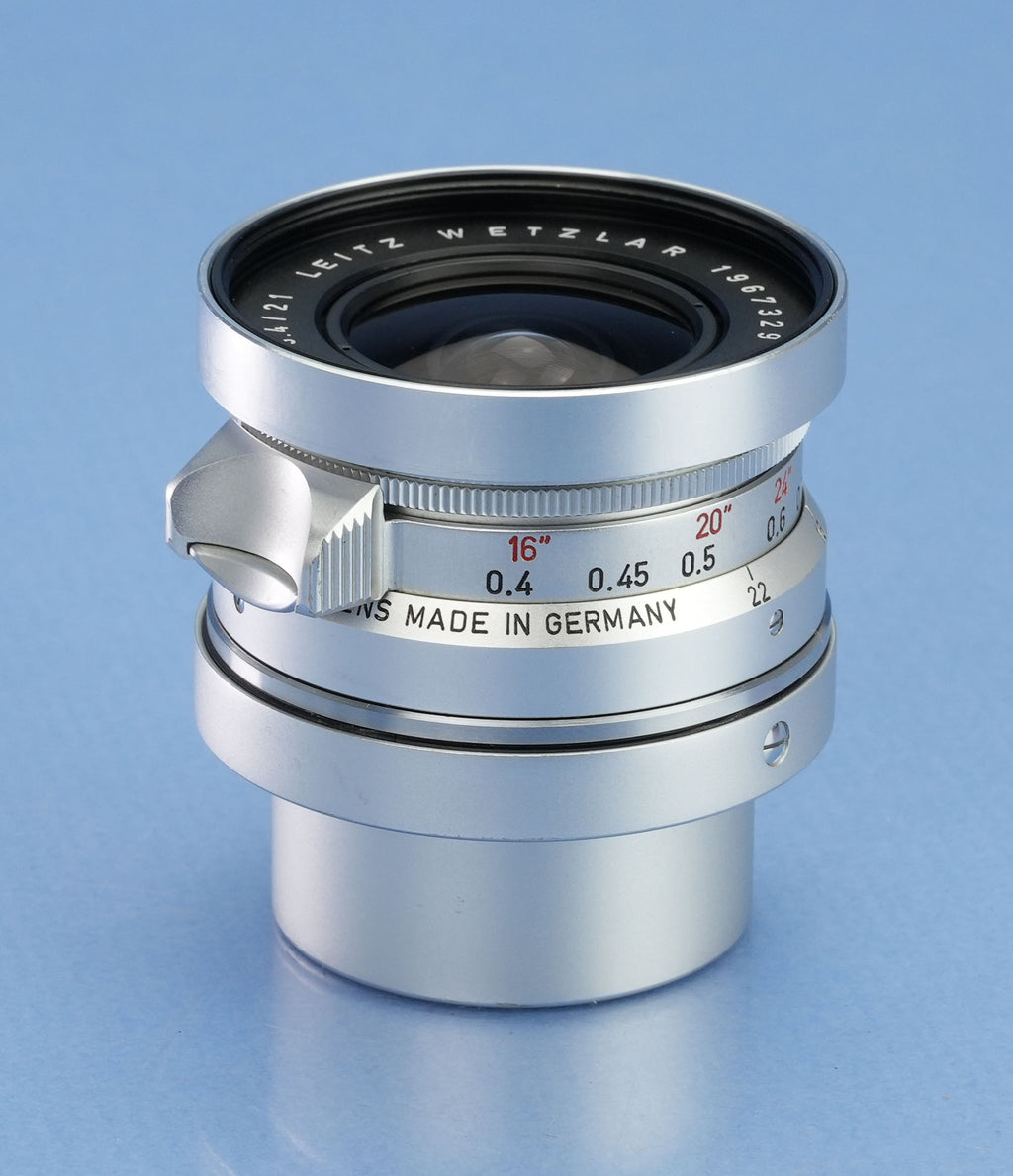 LEICA LEITZ 21MM SUPER-ANGULON F3.4 11103 LENS +CAPS +SHADE +BOX RARE 1st BATCH!