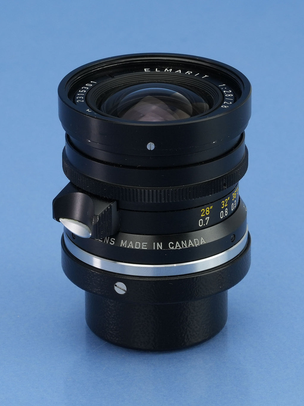 LEICA LEITZ 28MM ELMARIT F2.8 1ST V TRANSITIONAL BUTTON LOCK M 11801 OBJEKTIV + DECKEL