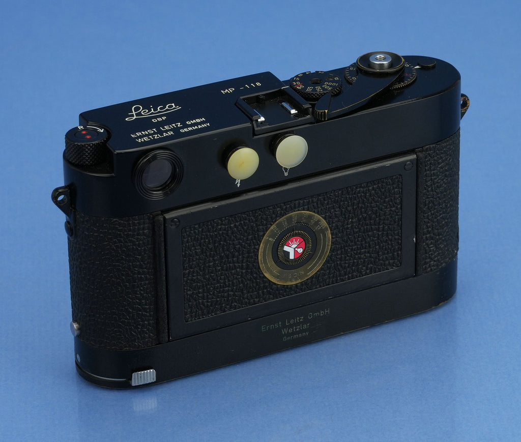 LEICA LEITZ MP-118 ORIGINAL 1957 SCHWARZE LACKIERUNG IMOOP ENTFERNUNGSFONKAMERA + PAPIERE!