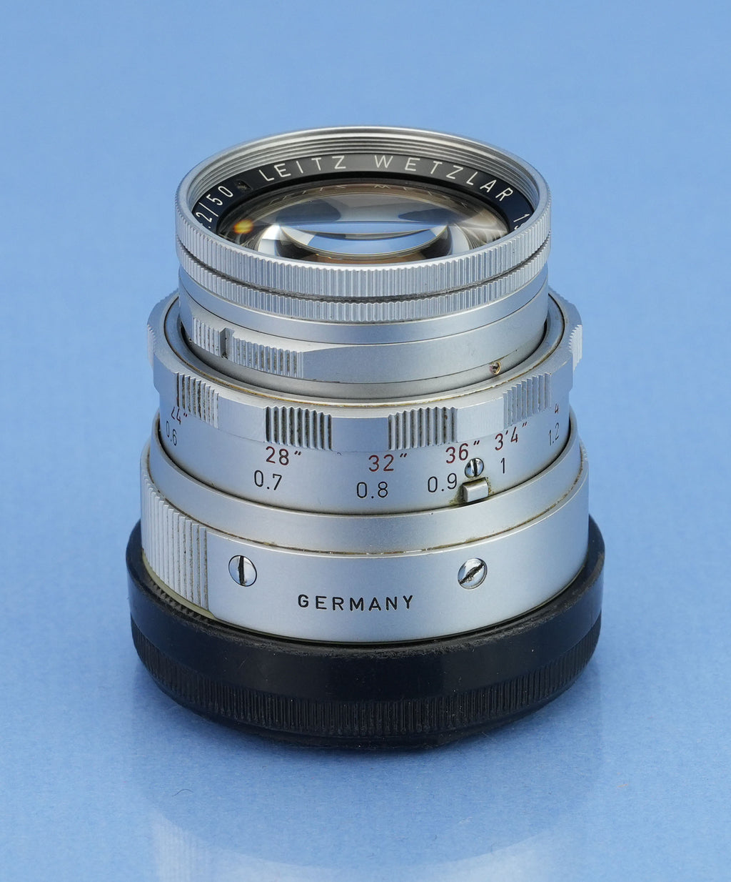 LEICA LEITZ 50MM SUMMICRON F2 LATER CHROME DUAL RANGE M LENS +EYES +CASE NICE!