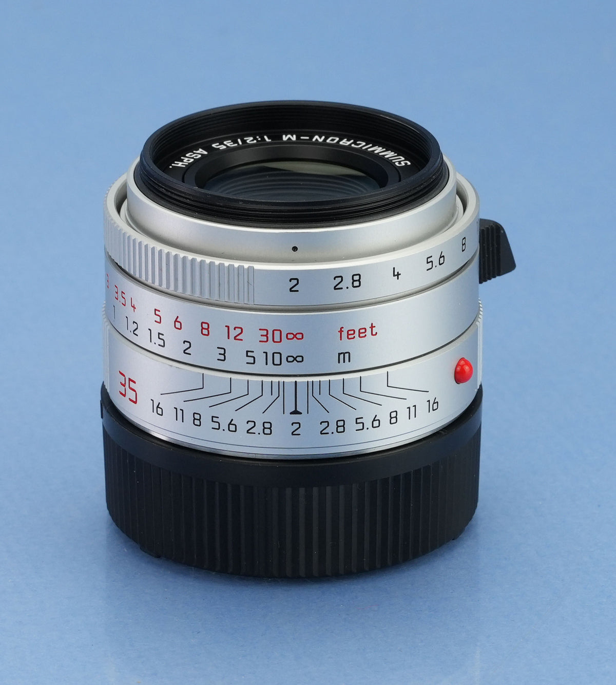 LEICA LEITZ 35MM SUMMICRON-M F2 ASPH VERSION II 11674 SILVER CHROME M LENS +BOX