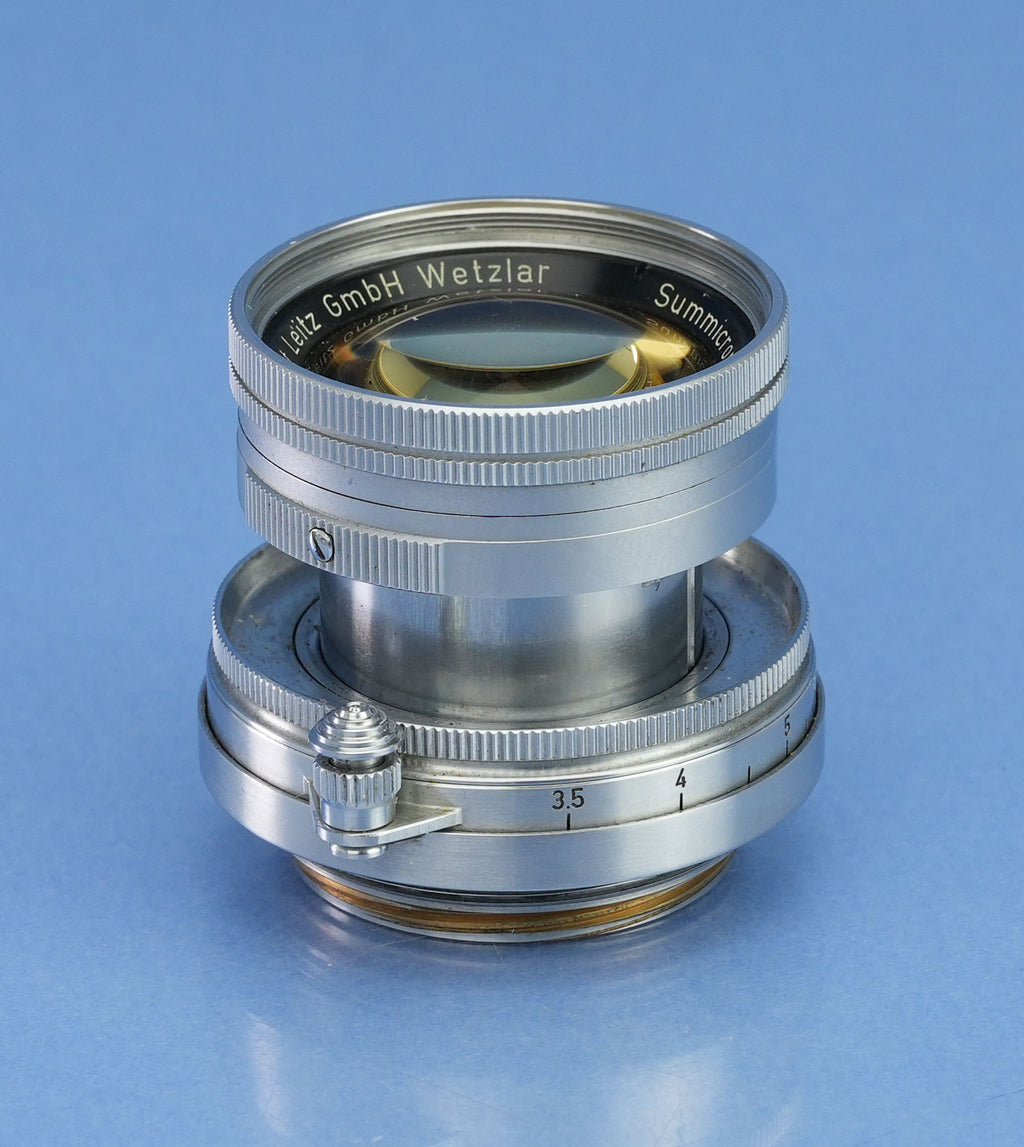 LEICA LEITZ SUMMICRON 50MM F2 SOOIC YELLOW LANTHAR EARLY #1040401 SM LENS +SHADE