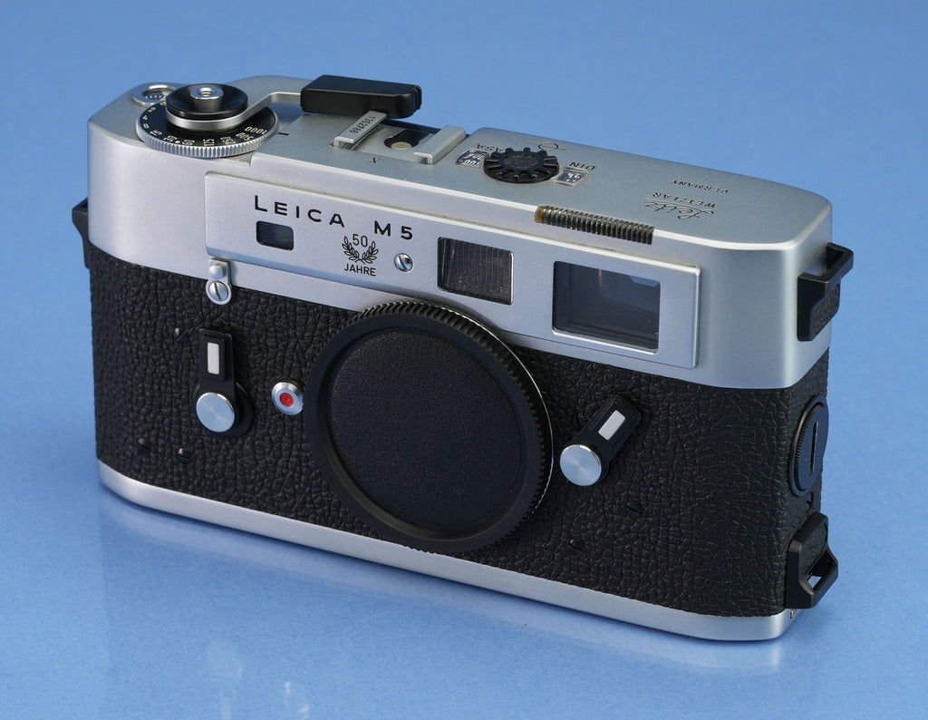 LEICA M5 3 LUG 50 JAHRE SILVER CHROME CAMERA BODY 10501 +BOX +CAP +PAPERS RARE!