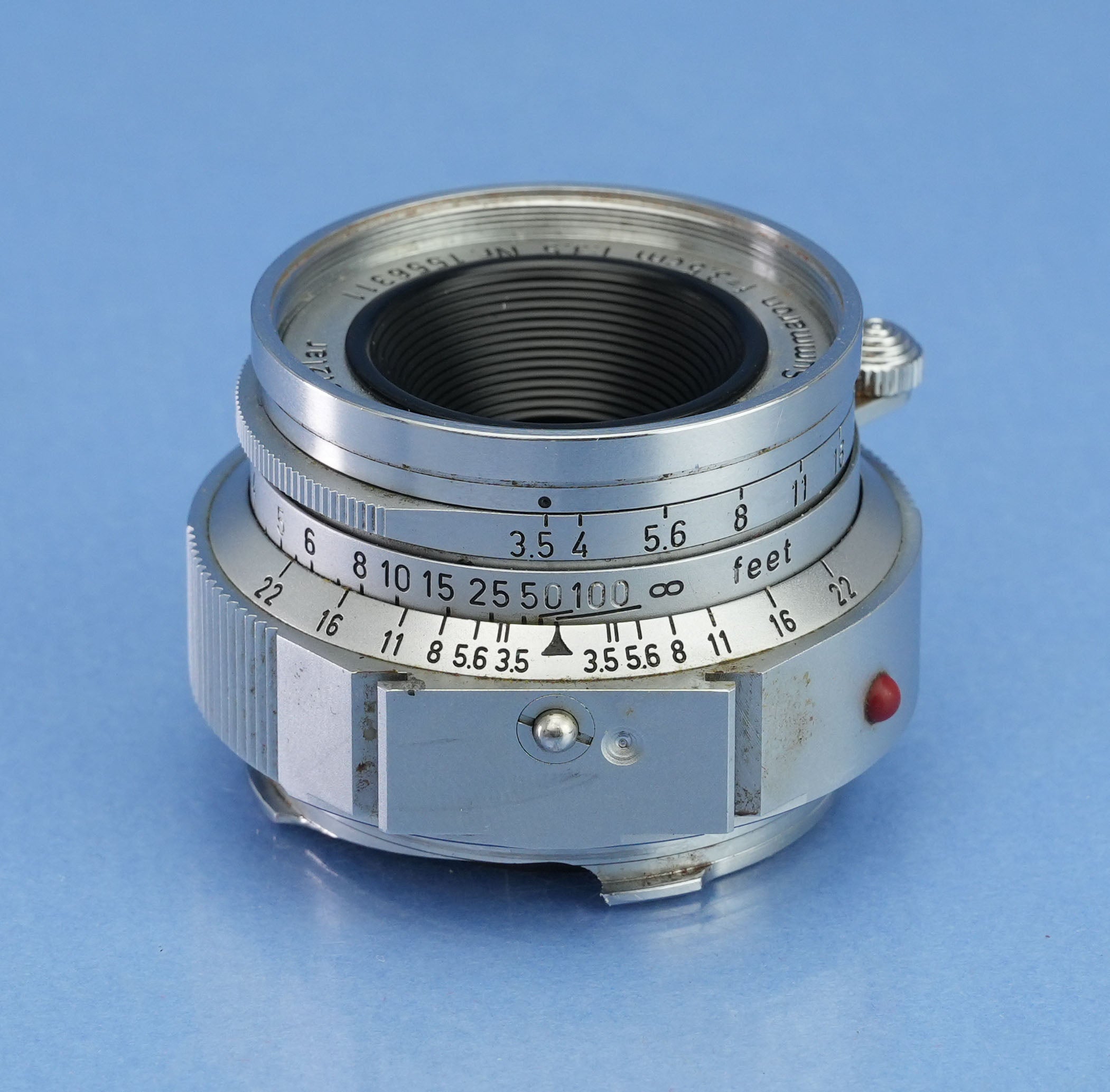 LEICA LEITZ 35MM SUMMARON F3.5 M3 SOONC-MW 11107 CHROME M3 LENS +EYES +BOX +CAP