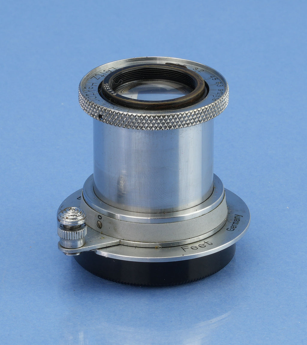 LEICA LEITZ HEKTOR 50MM F2.5 SELTENES CHROM 7-UHR-SM-OBJEKTIV + SCHWARZE LACKIERTE DECKEL, SCHÖN