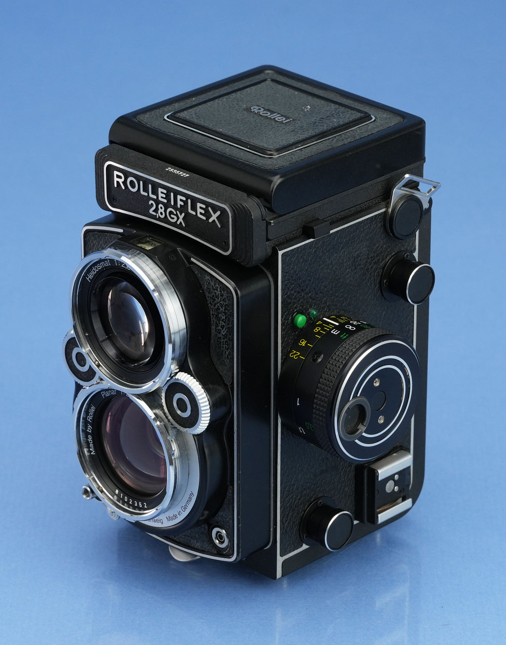 ROLLEI ROLLEIFLEX 2.8GX CAMERA +HFT 80MM F2.8 PLANAR +BOX +STRAP. NICE!