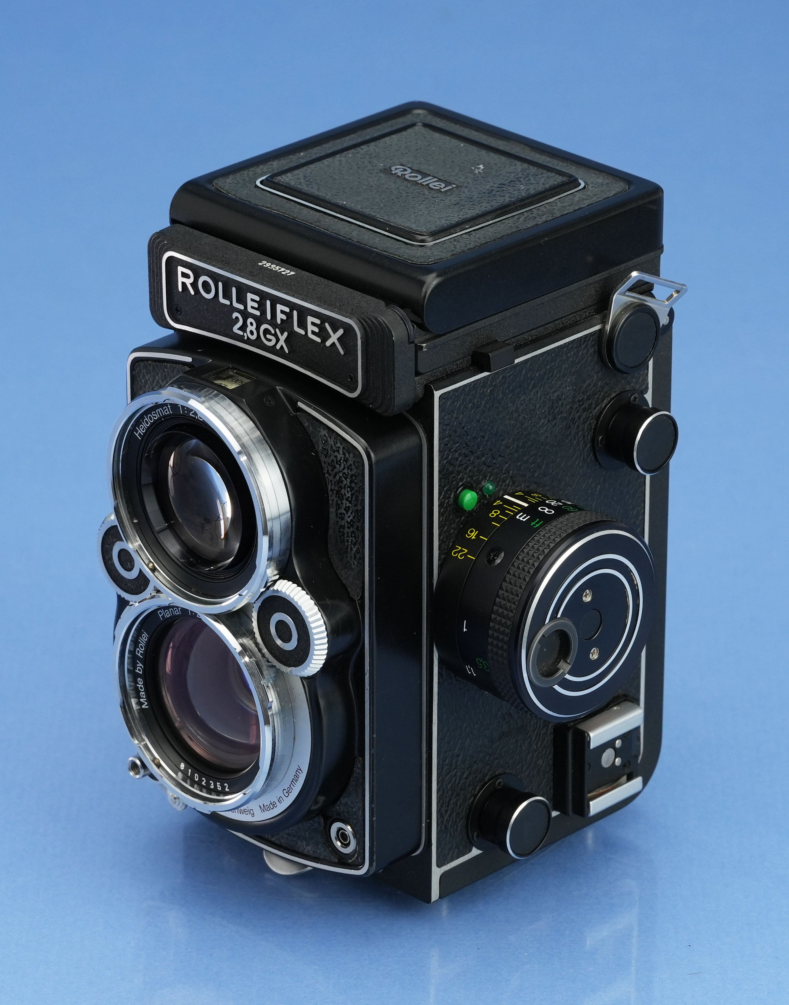 ROLLEI ROLLEIFLEX 2.8GX CAMERA +HFT 80MM F2.8 PLANAR +BOX +STRAP. NICE!