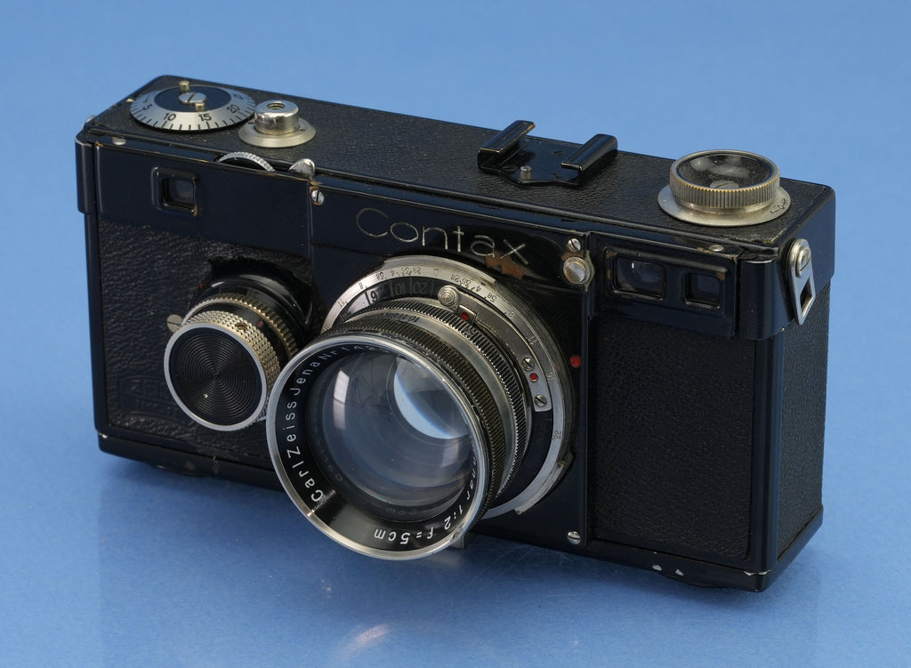 CONTAX IA BLACK PAINT RANGEFINDER CAMERA BODY +CARL ZEISS 50MM F2 SONNAR +CASE