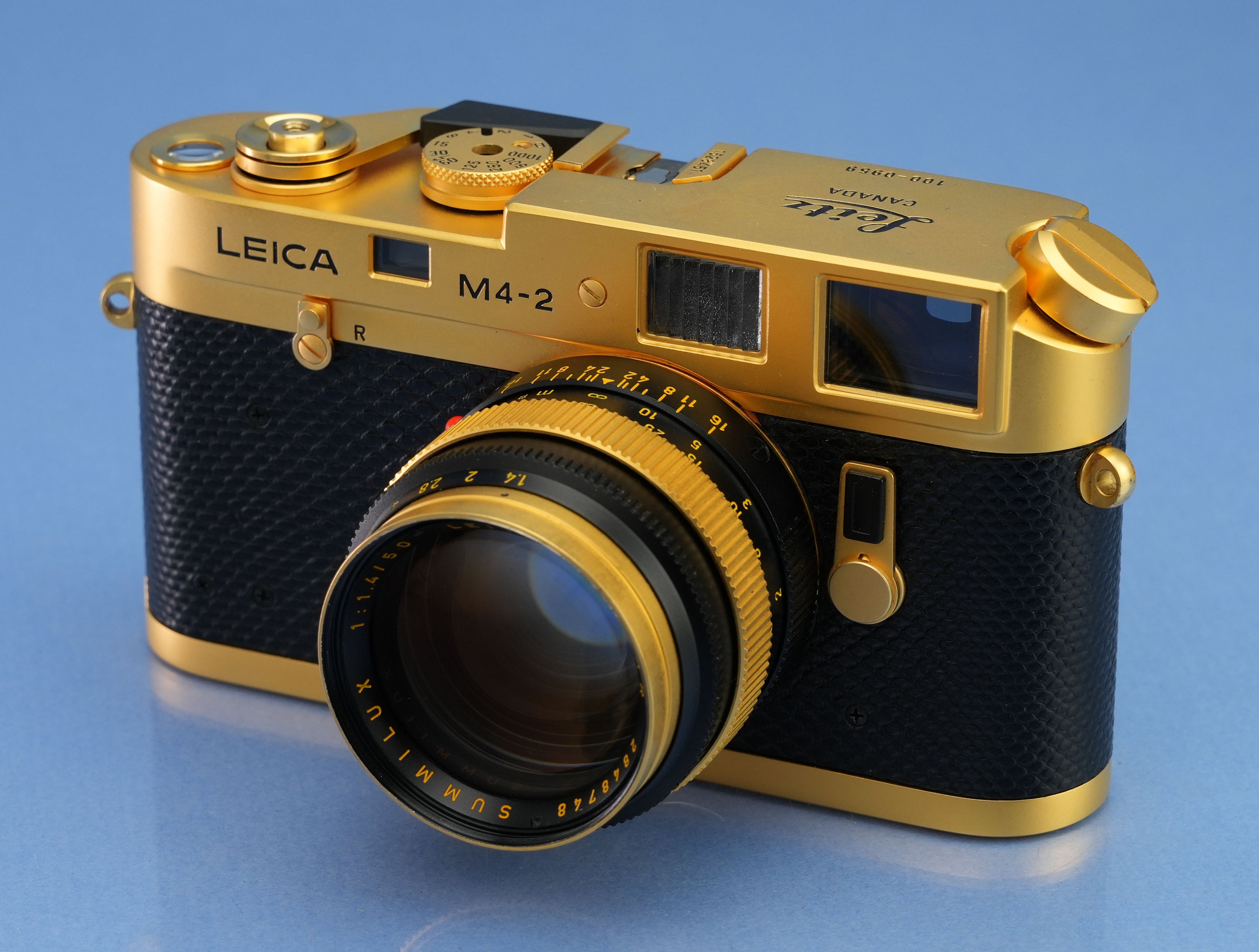 LEICA M4-2 GOLD JAHRE M 10420 CAMERA OUTFIT +50MM 1.4 SUMMILUX LENS +BOX +PAPERS