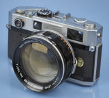 CANON 7S CAMERA +50MM F0.95 DREAM LENS +CAP +SHADE +FILTERS +FLASH RARE! WOW!