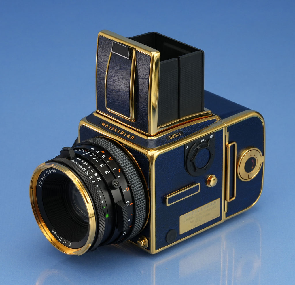 HASSELBLAD 503CX 50TH GOLD GOLDEN BLUE SUPREME CAMERA +80mm +A12 MINT NEW!