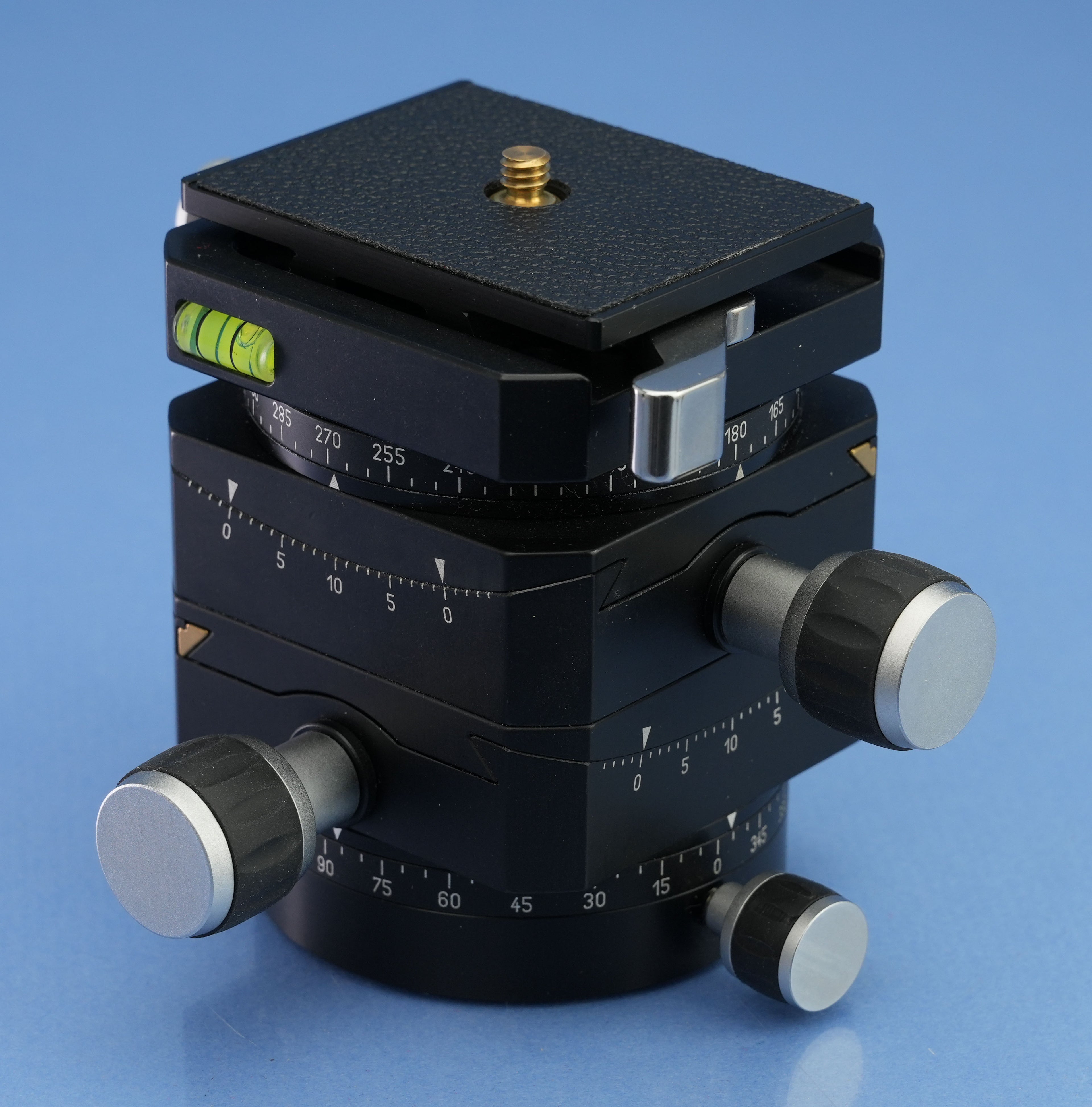 LINHOF 3D MICRO QF GEARED LEVELING TRIPOD HEAD 003660 +QUICKFIX I PLATE 003875