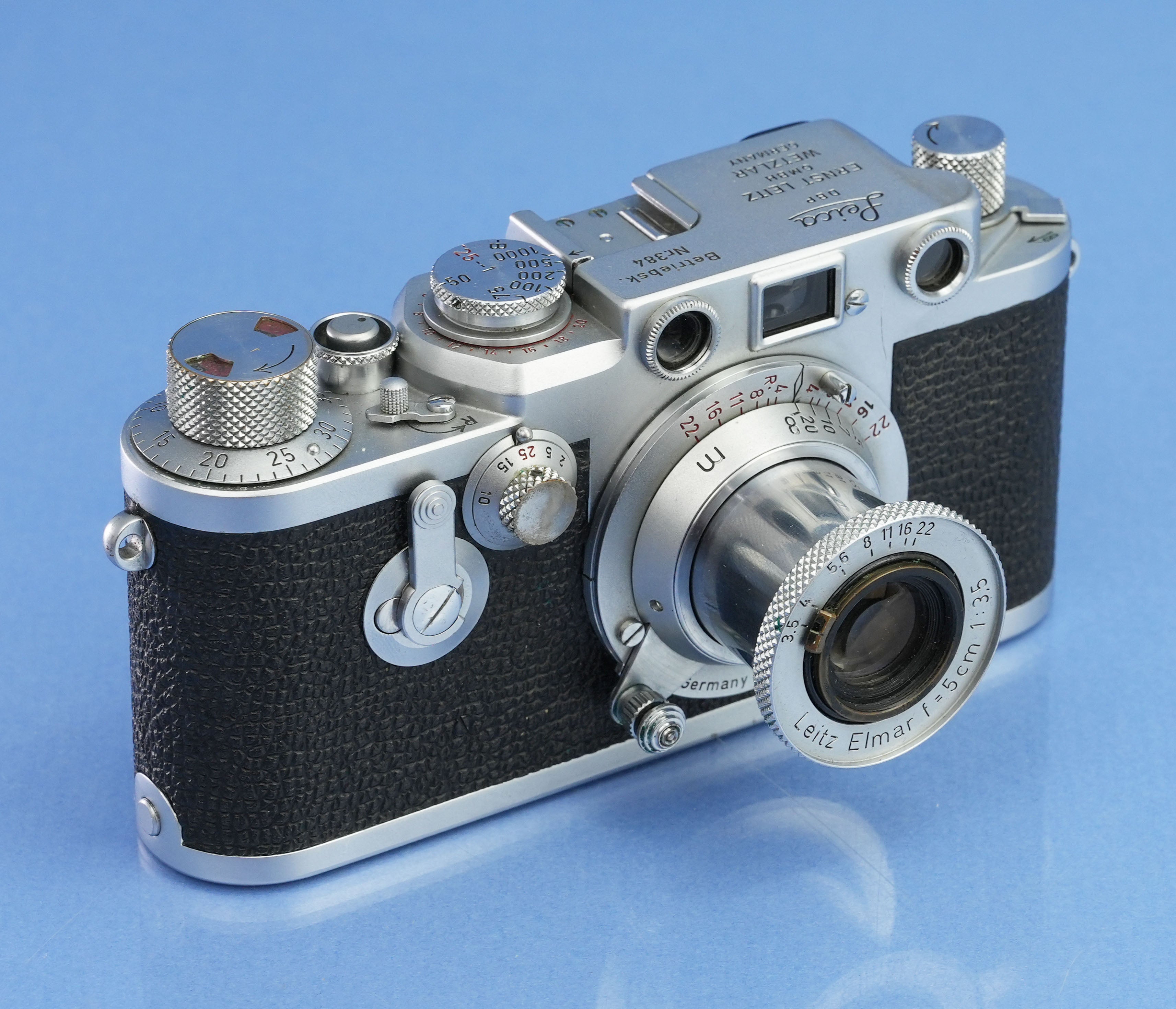 LEICA LEITZ IIIF BETRIEBSK Nr.384 RD/ST +LENS SET LOOHN INTERNAL +PAPERS! RARE!