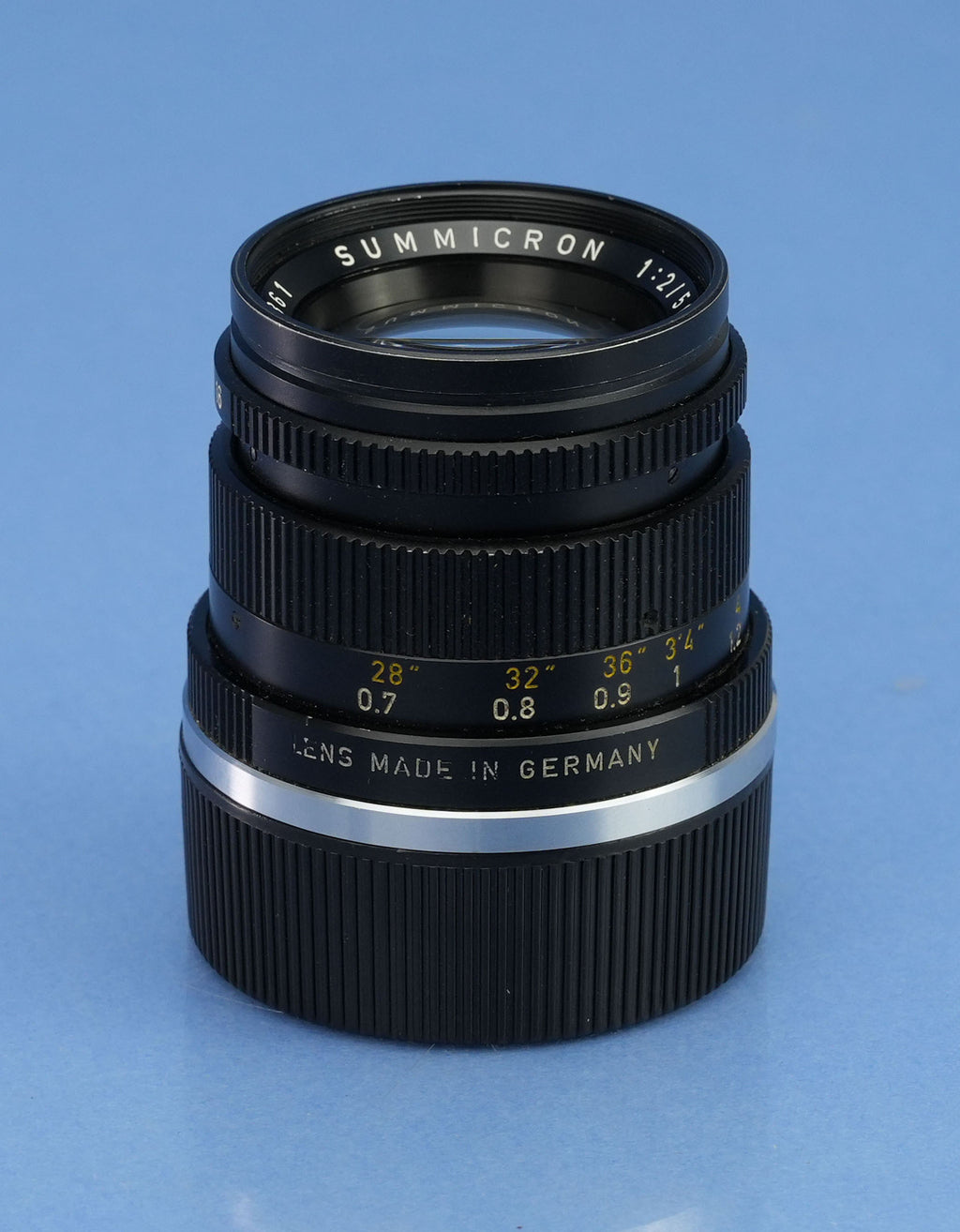 LEICA LEITZ 50MM SUMMICRON M F2 11817 3RD VERSION BLACK LENS +12585 SHADE +CAPS
