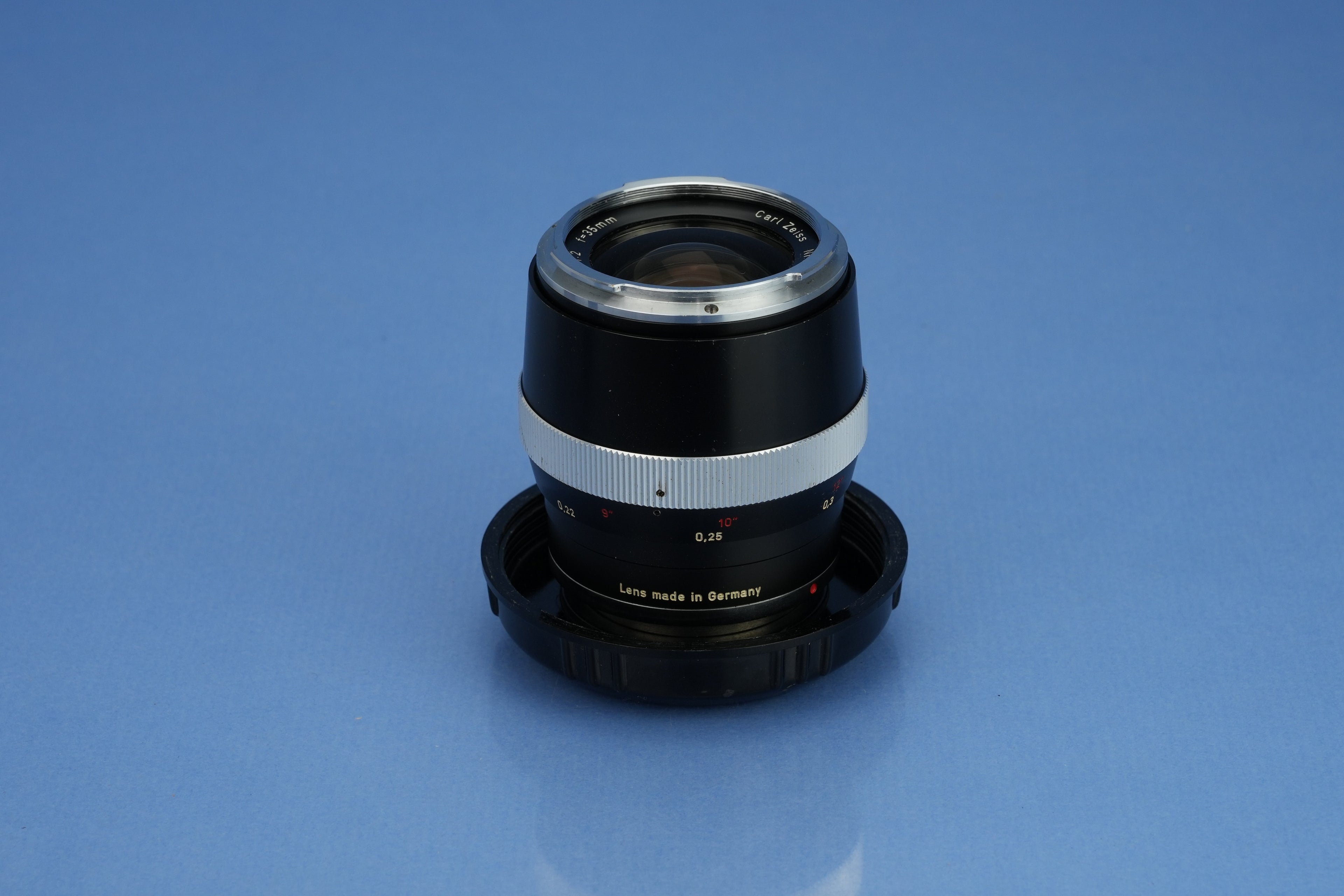 CONTAREX CARL ZEISS DISTAGON 35MM F2 BLACK SLR LENS +BUBBLE CASE +SHADE NICE