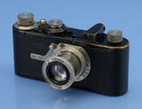 LEICA I MODEL A NICKEL BLACK PAINT HOCKEY STICK CAMERA +50MM F2.5 HEKTOR +CAP