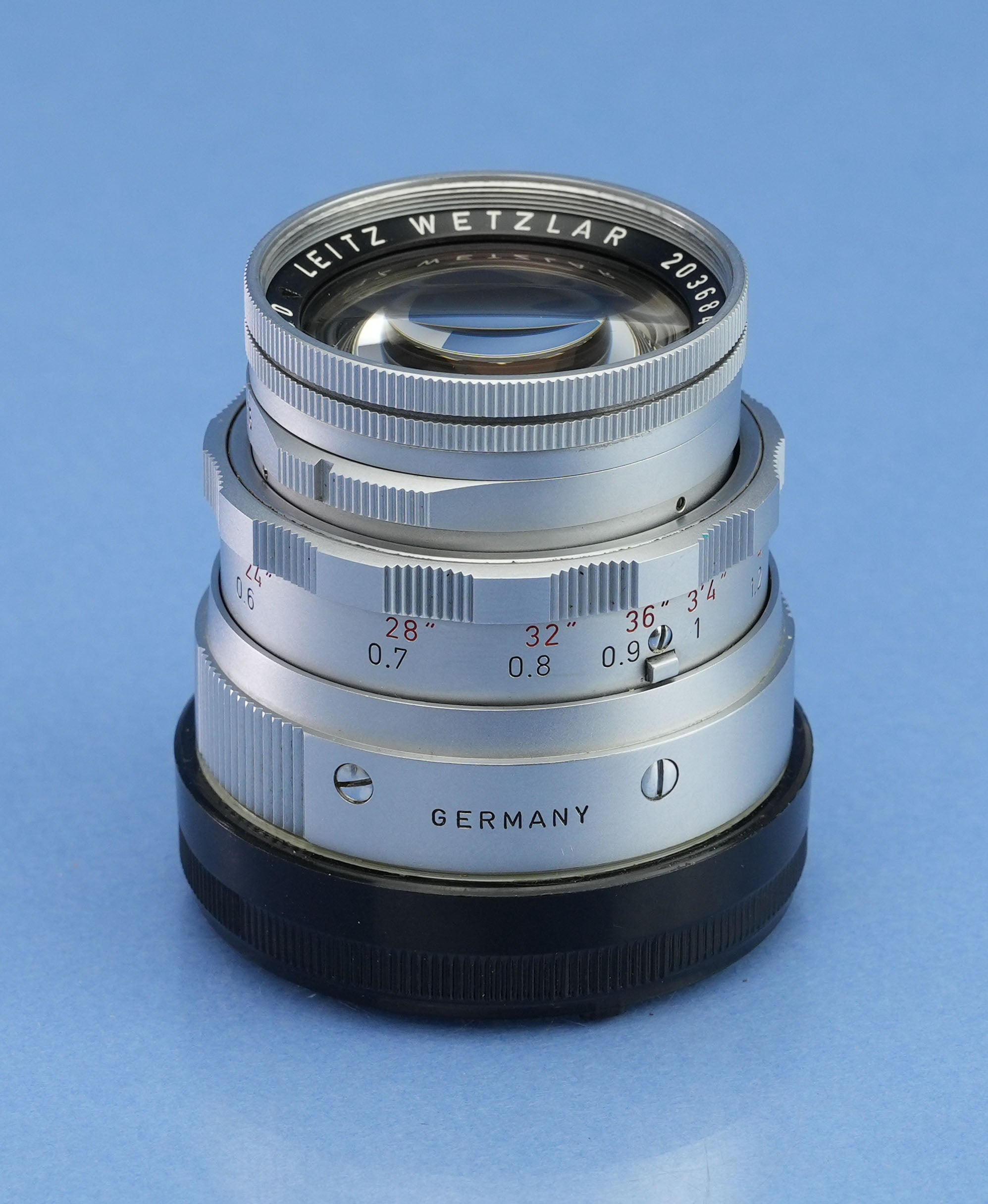 LEICA LEITZ 50MM SUMMICRON F2 CHROME DUAL RANGE M LENS 11918 SOMNI +EYES +CAPS