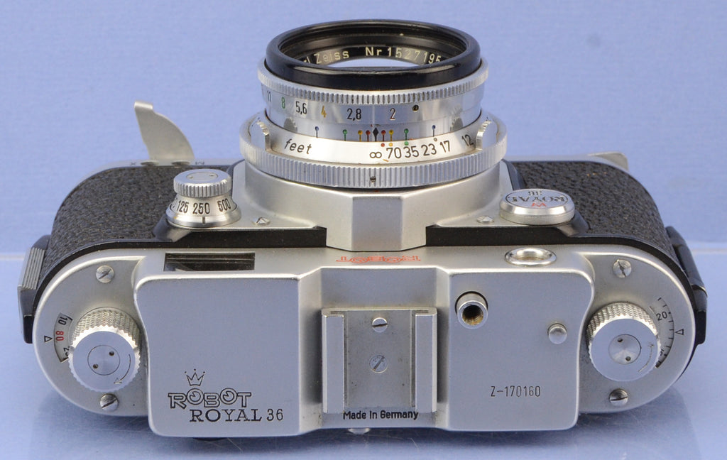 ROBOT ROYAL 36 CHROME RANGEFINDER CAMERA +ZEISS SONNAR 50MM F2 LENS +CAP NICE!