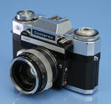 CONTAREX ZEISS SUPER SLR CAMERA BODY +50MM F2 BLACK BLITZ PLANAR LENS +CAP NICE!