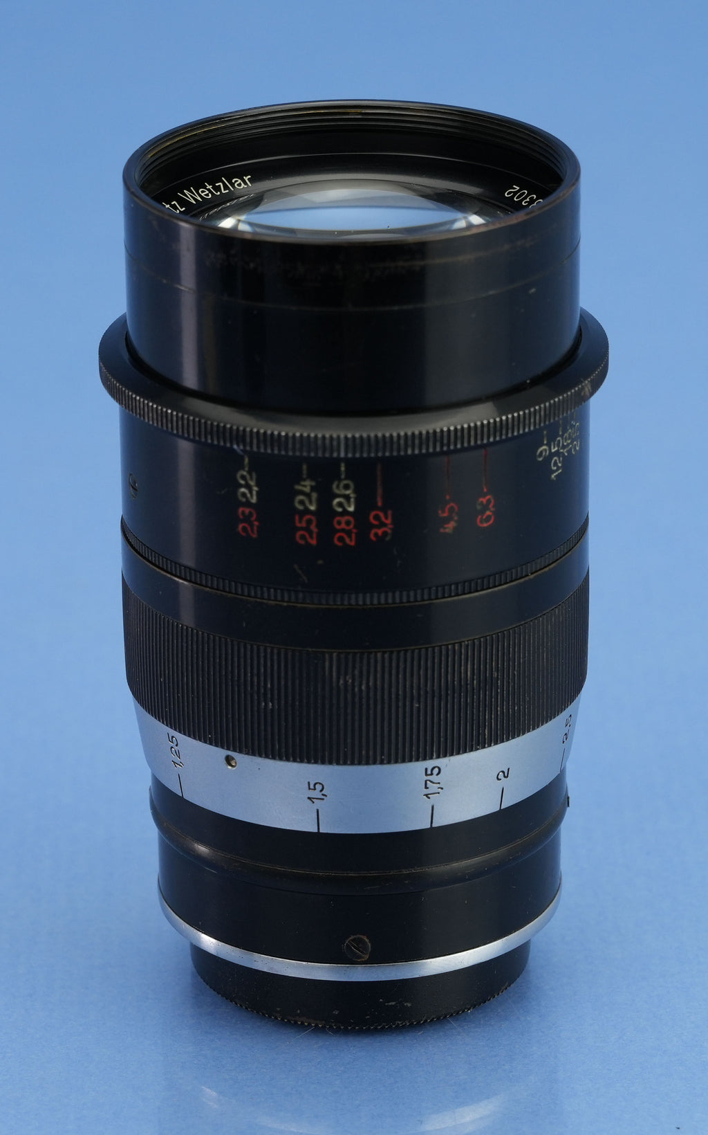 LEICA LEITZ 90MM THAMBAR F2.2 SCHWARZ LACKIERT SM OBJEKTIV + MITTELFILTER + GEGENBLATT + OBJEKTIVDECKEL
