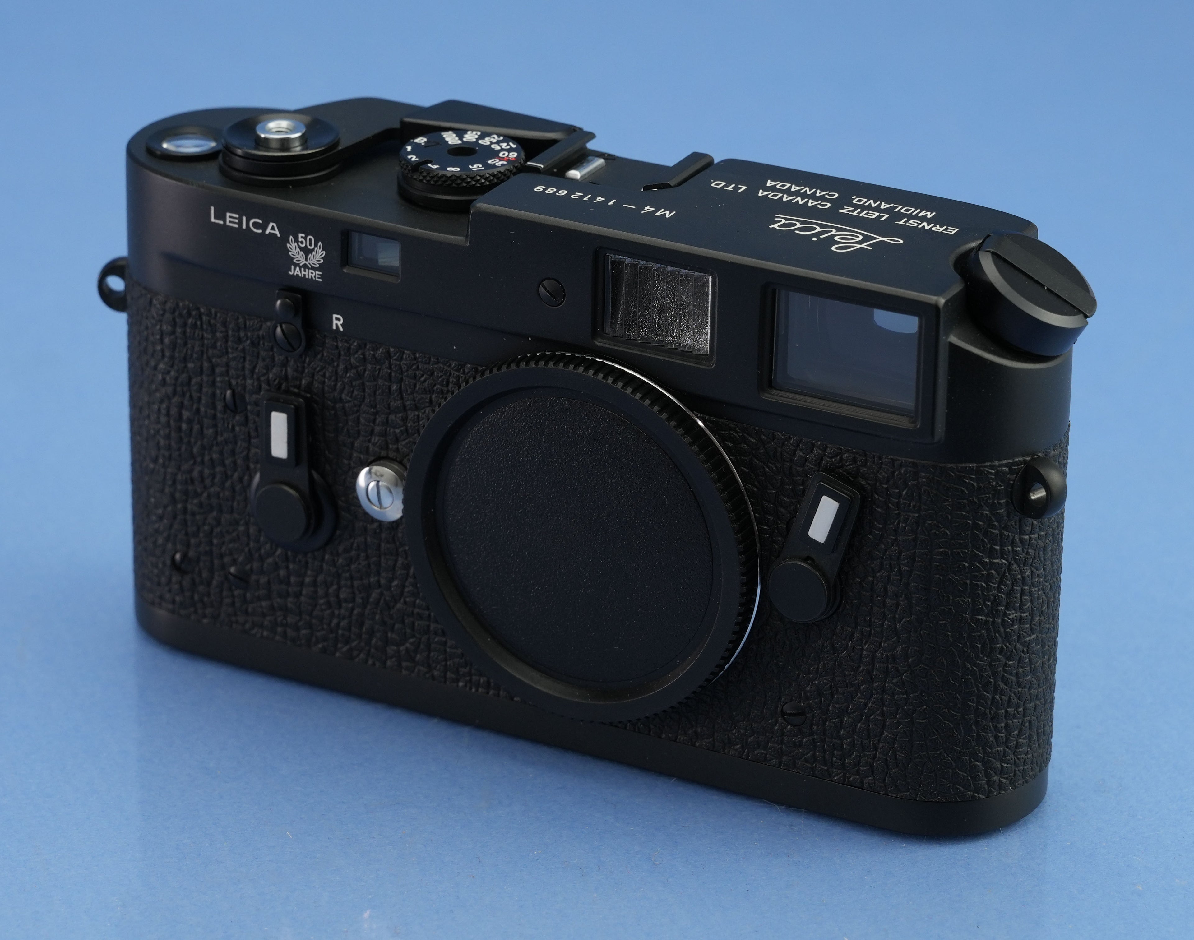 LEICA LEITZ M4 MIDLAND KANADA 50 JAHRE SCHWARZE KAMERA +BOX +PAPIERE C-SIEGEL MINT!