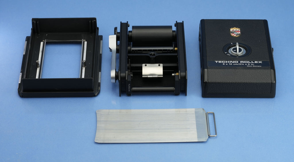 LINHOF TECHNO ROLLEX 6X12 ROLLFILM TECHNIKA PANORAMIC GRAFLOCK BACK 4X5 MINT!