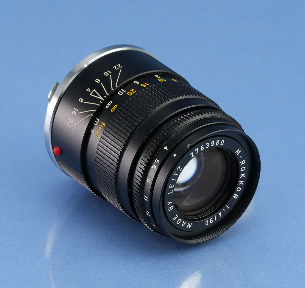 LEICA LEITZ 90MM M-ROKKOR ELMAR-C F4 GERMANY MADE CL 11540 M LENS +12517 SHADE +