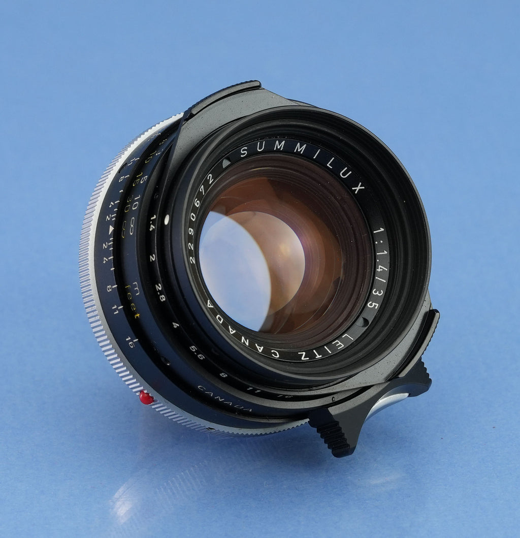 LEICA LEITZ 35MM SUMMILUX-M F1.4 11870 TRANSITIONAL STEEL RIM LOCK ELC LENS MINT
