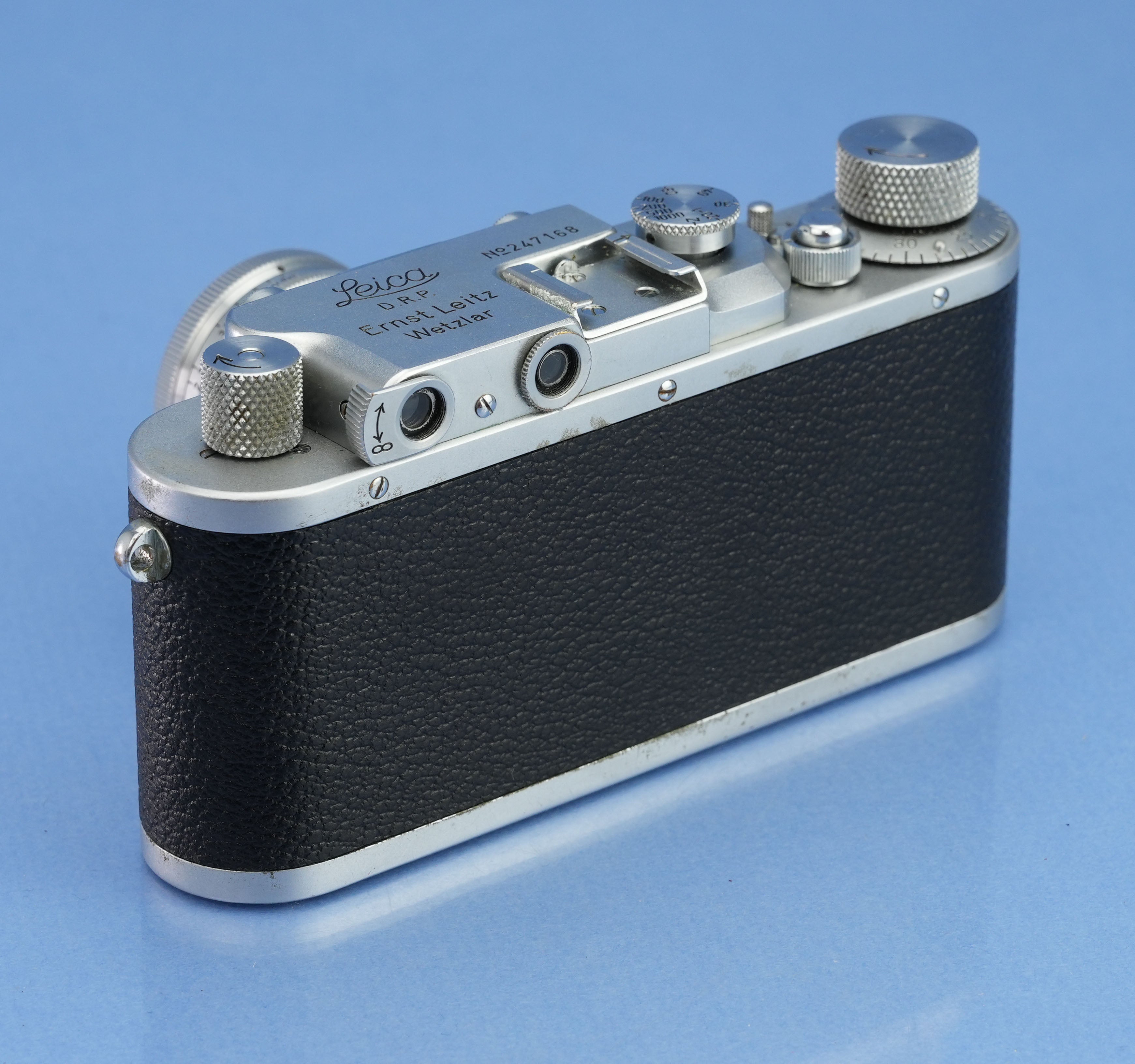 LEICA IIIA (MODELL G) SM CHROMKAMERA + 50MM SUMMER F2 OBJEKTIV + DECKEL - SCHÖNES SET!