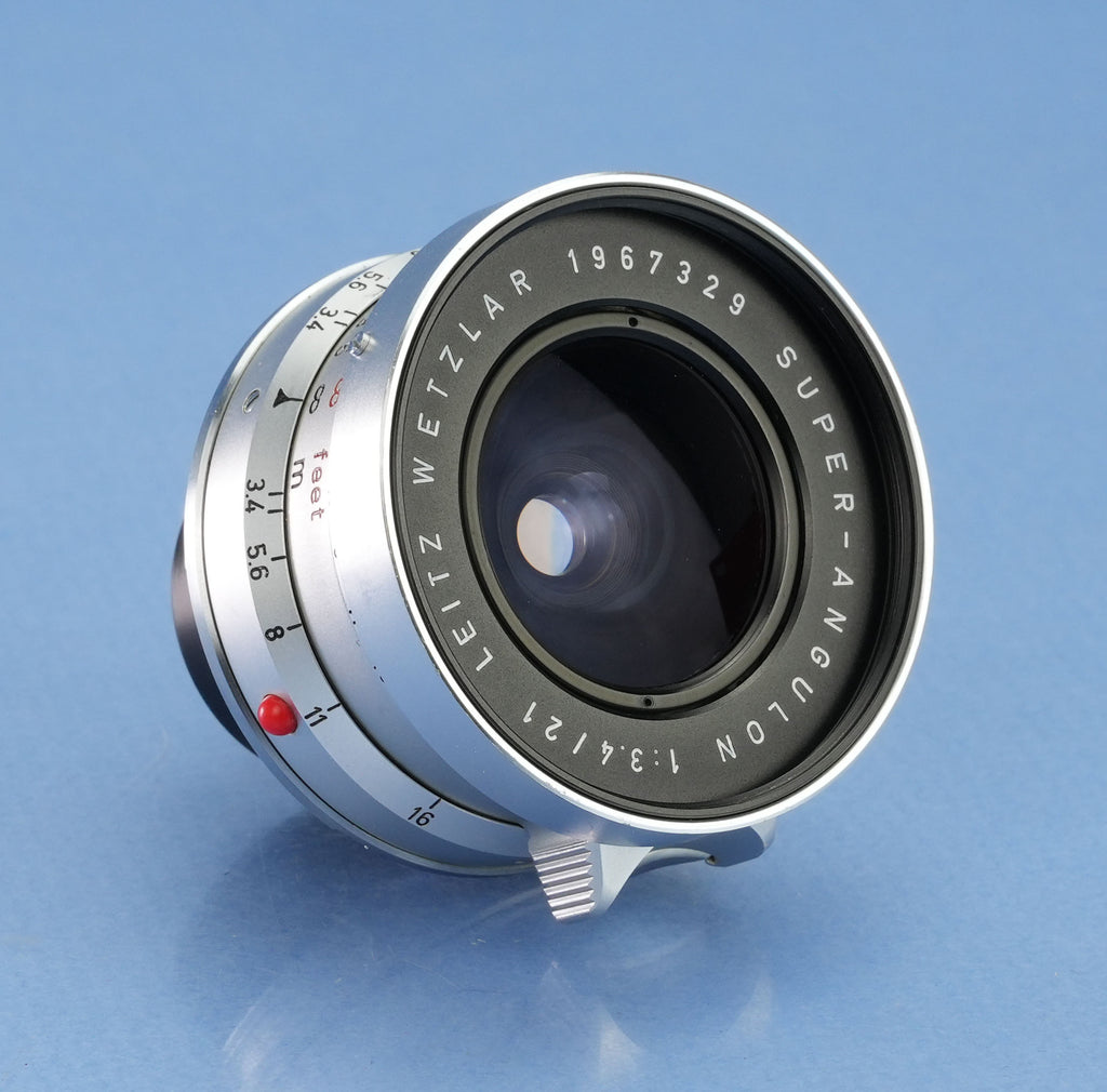 LEICA LEITZ 21MM SUPER-ANGULON F3.4 11103 LENS +CAPS +SHADE +BOX RARE 1st BATCH!