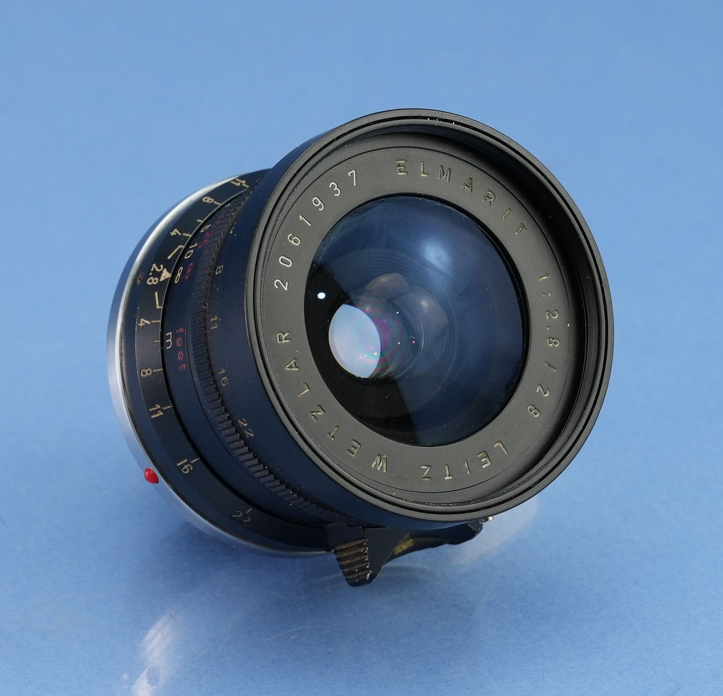 LEICA 28MM ELMARIT M F2.8 FRÜHE 1. AUSFÜHRUNG V 9 ELEMENTE SCHWARZ LACKIERT 11801 OBJEKTIV DEUTSCHLAND