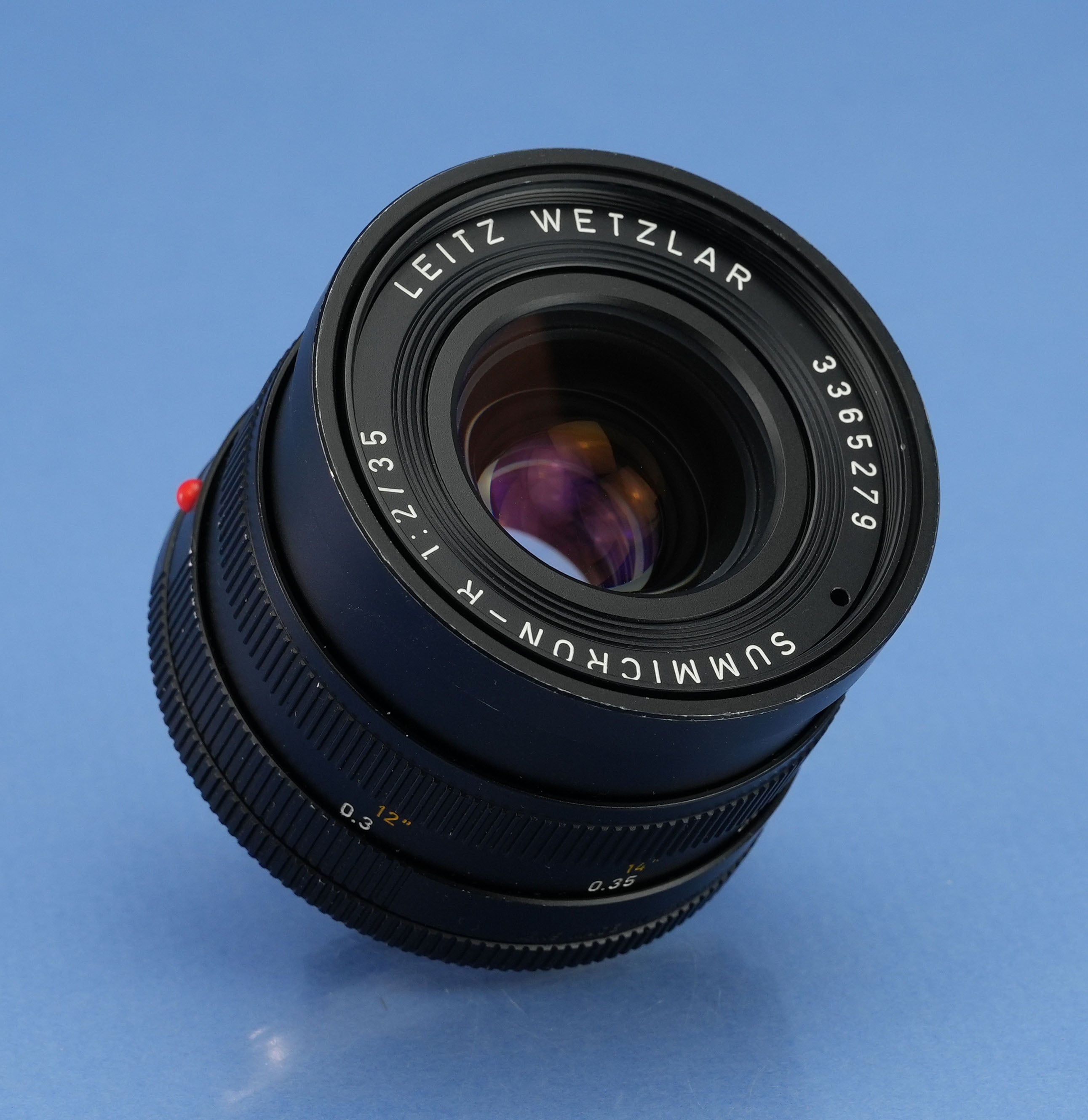 LEICA LEITZ 35MM SUMMICRON-R F2 3 CAM 11115 2nd V LENS +BOX +CASE +CAPS CLEAN!