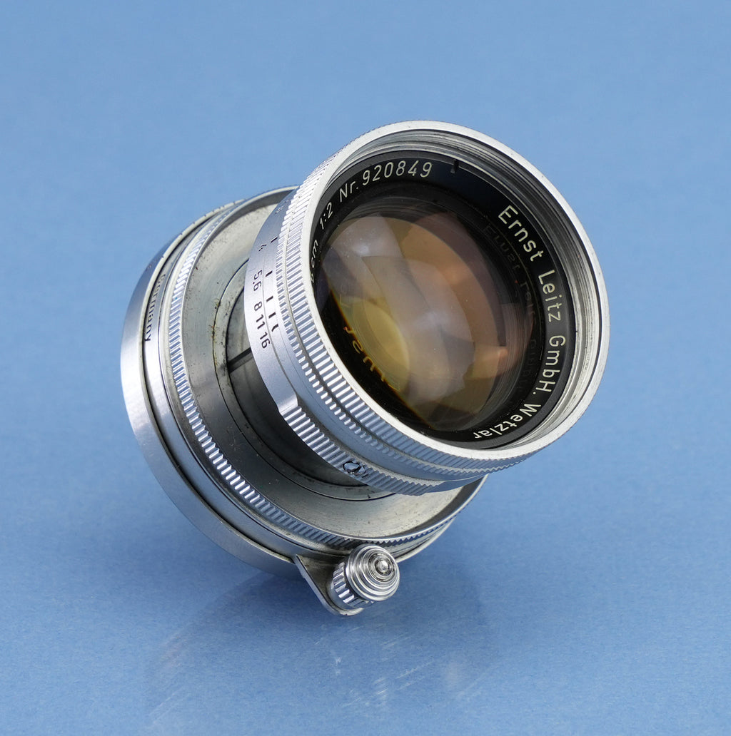 LEICA LEITZ 50MM SUMMICRON F2 YELLOW LANTHAR EARLY #920849 SOOIC LENS +EXTRAS
