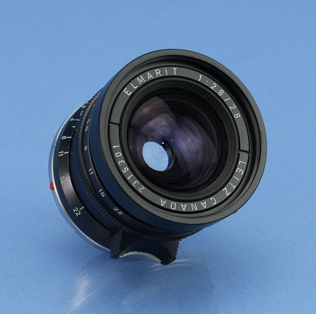 LEICA LEITZ 28MM ELMARIT F2.8 1ST V TRANSITIONAL BUTTON LOCK M 11801 OBJEKTIV + DECKEL