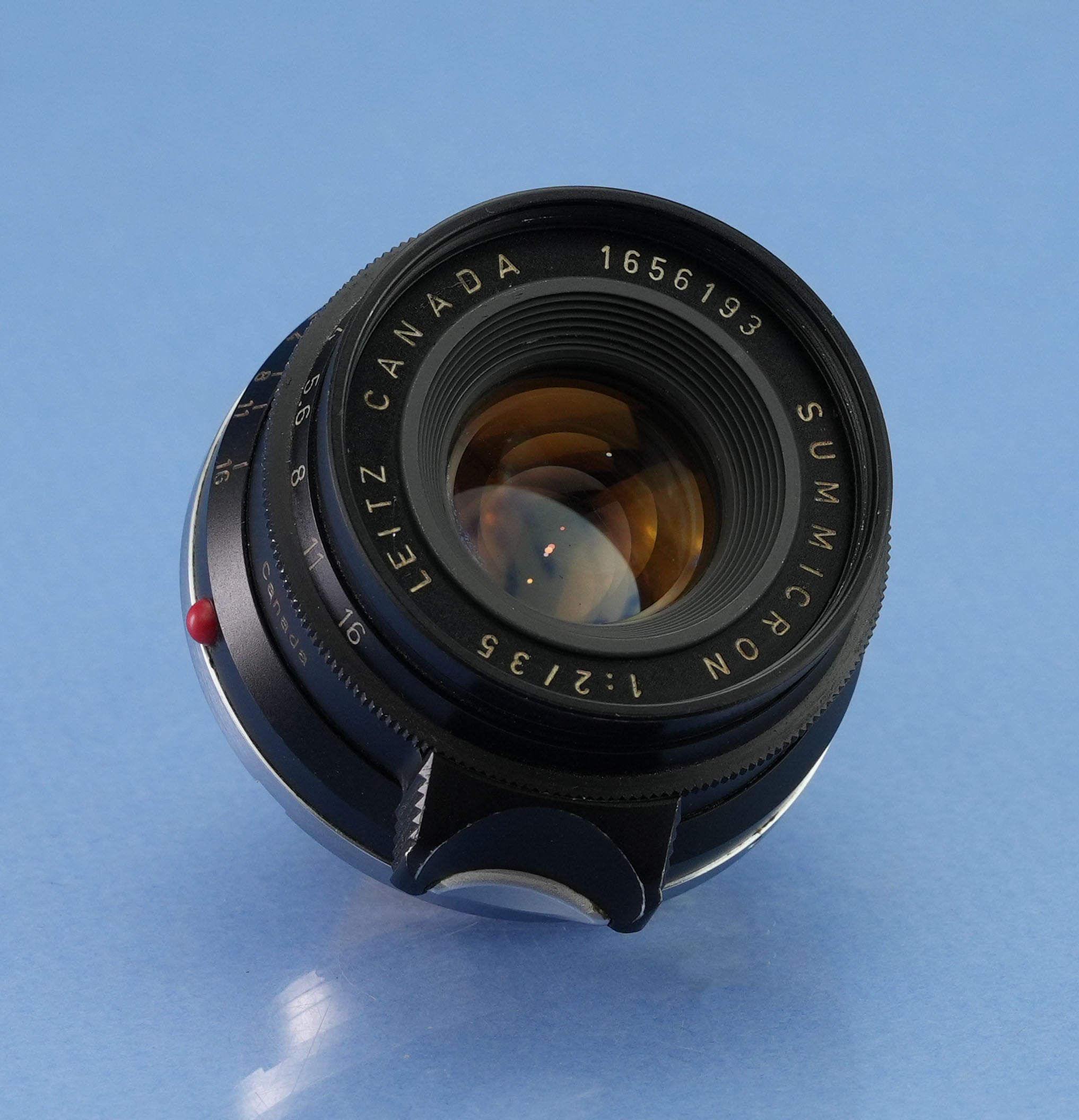 LEICA 35MM SUMMICRON F2 M2/M4 11307 1. Version, schwarz lackiert, 8-Elemente-Objektiv + Deckel