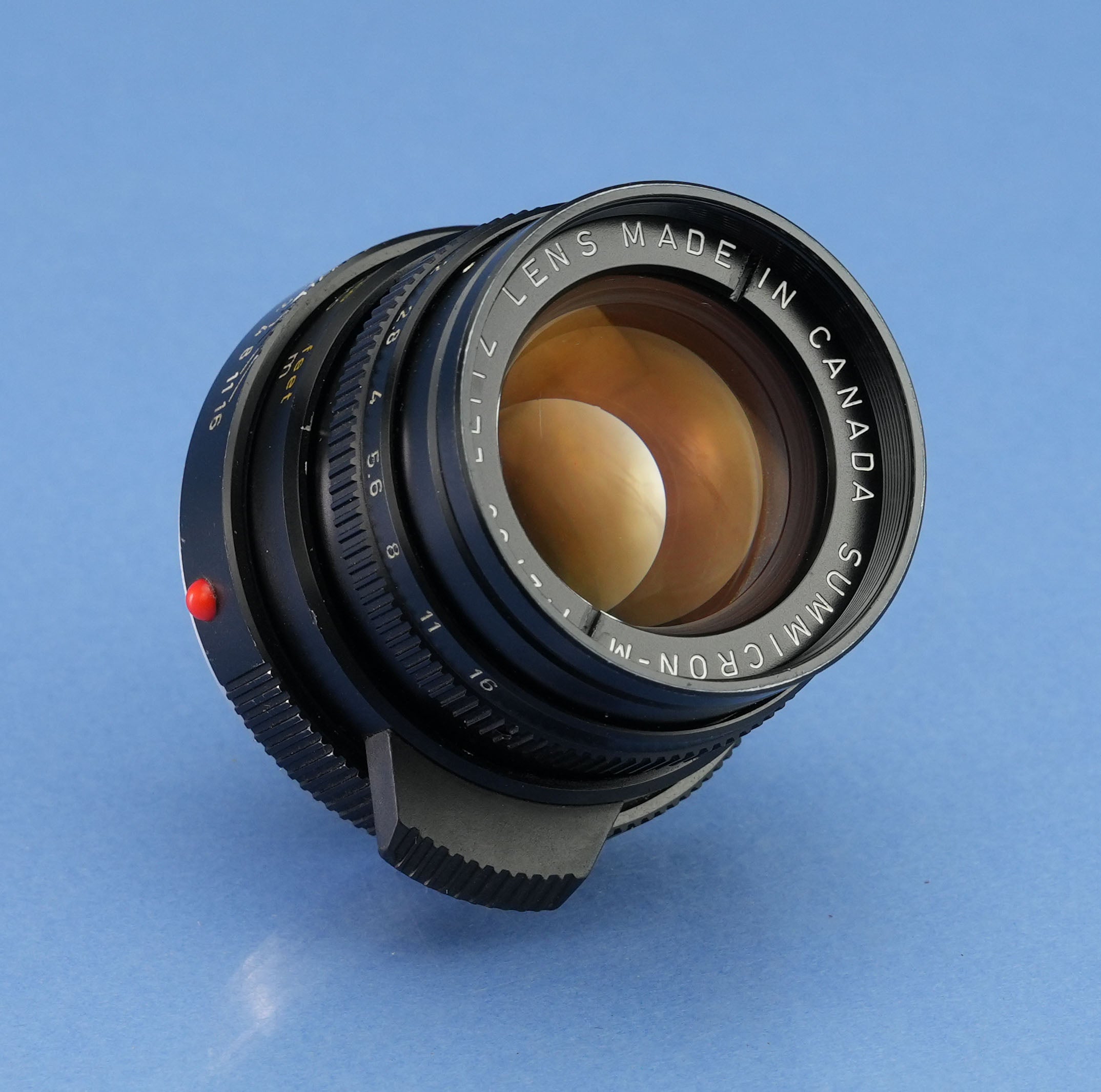 LEICA LEITZ 50MM SUMMICRON-M F2 VER 4 CANADA BLACK 11819 LENS +CAPS +12585 SHADE
