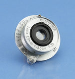 LEICA LEITZ 35MM ELMAR F3.5 CHROME SCREW MOUNT LTM SM LENS +CAP +CONTAINER NICE!