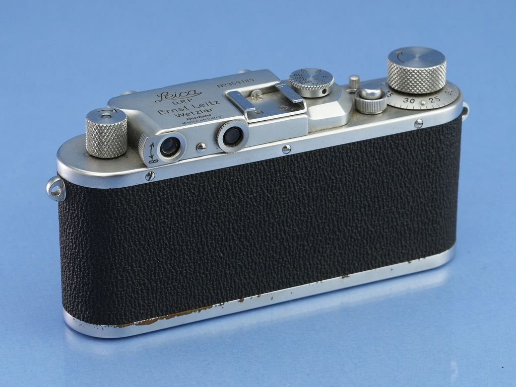 LEICA IIIA (MODEL G) MONTE EN SARRE SM CHROME CAMERA +50MM ELMAR F3.5 LENS RARE!