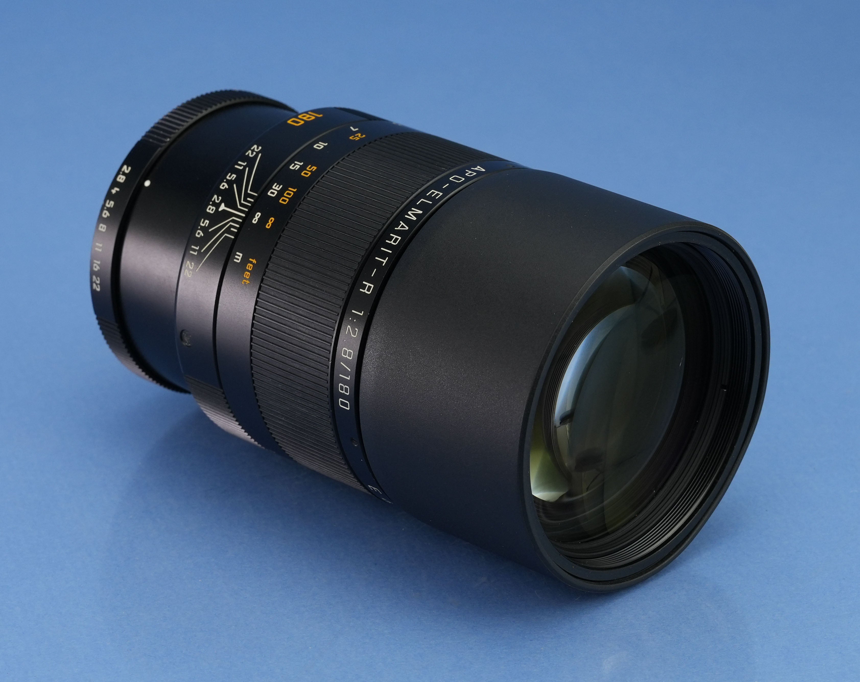 LEICA LEITZ 11273 APO-ELMARIT-R 180MM F2.8 R ROM LENS +BOX +CAPS +CASE NICE!