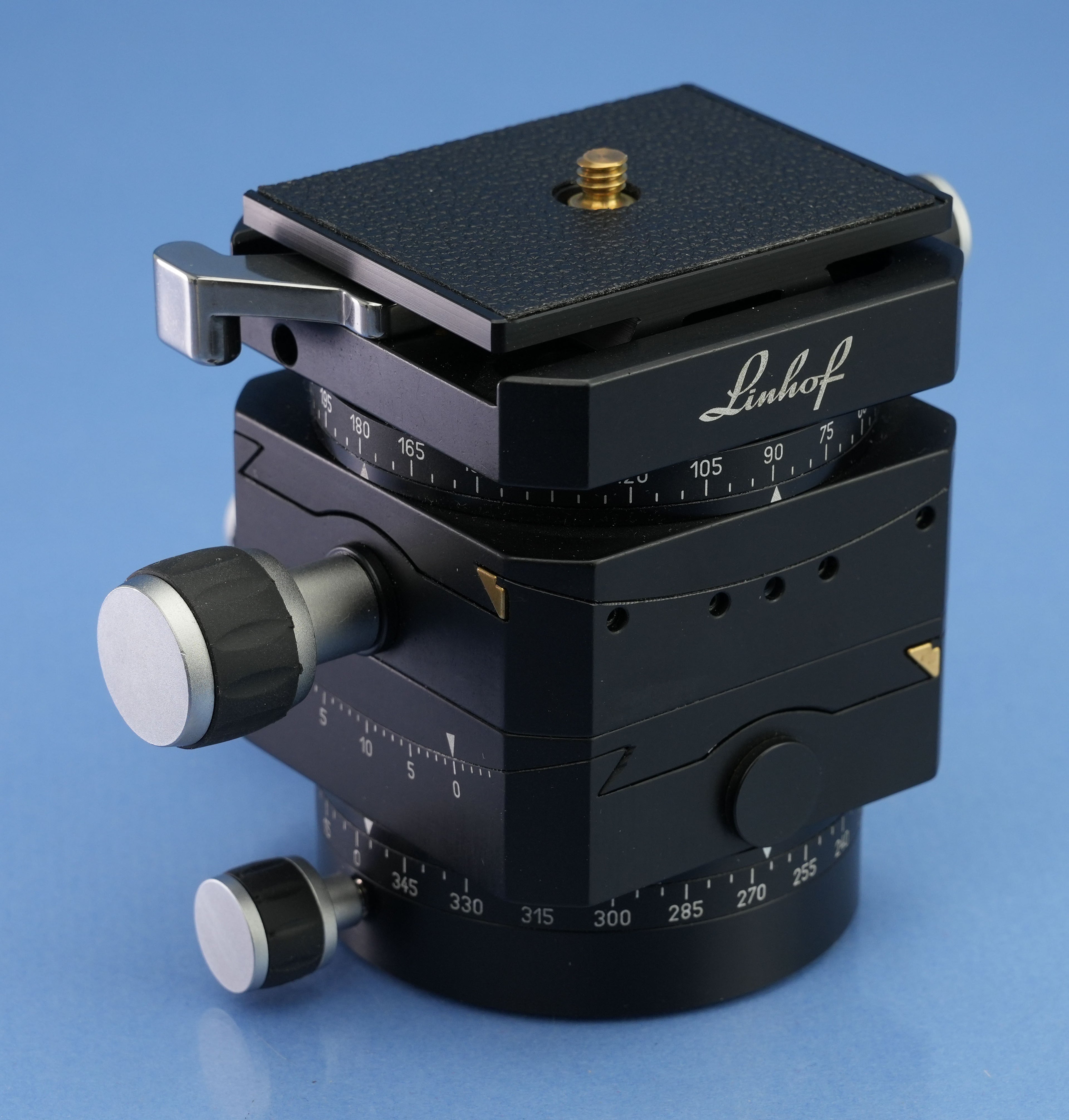 LINHOF 3D MICRO QF GEARED LEVELING TRIPOD HEAD 003660 +QUICKFIX I PLATE 003875