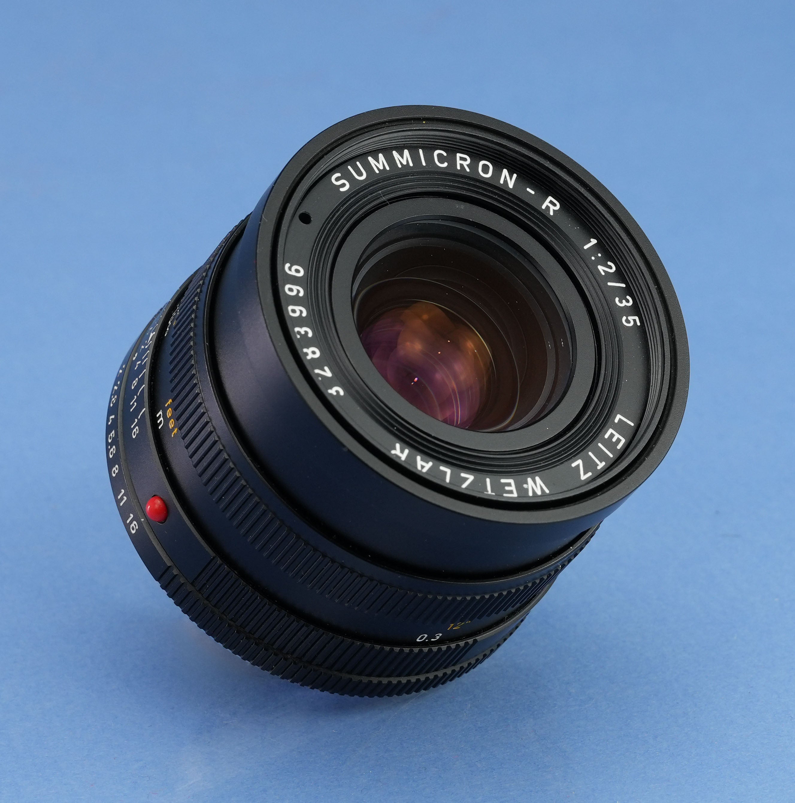 LEICA LEITZ 35MM SUMMICRON-R F2 3CAM 11115 R LENS 2ND VER. E55 +UVa +CAPS MINT!