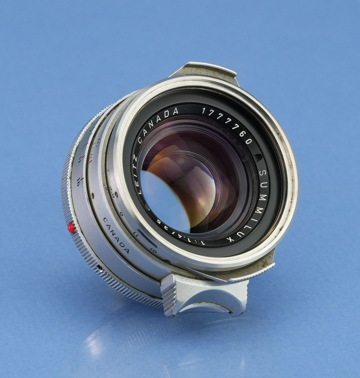 LEICA LEITZ 35MM SUMMILUX F1.4 11869 1ST V STEEL RIM LENS +CAPS PERFECT GLASS!