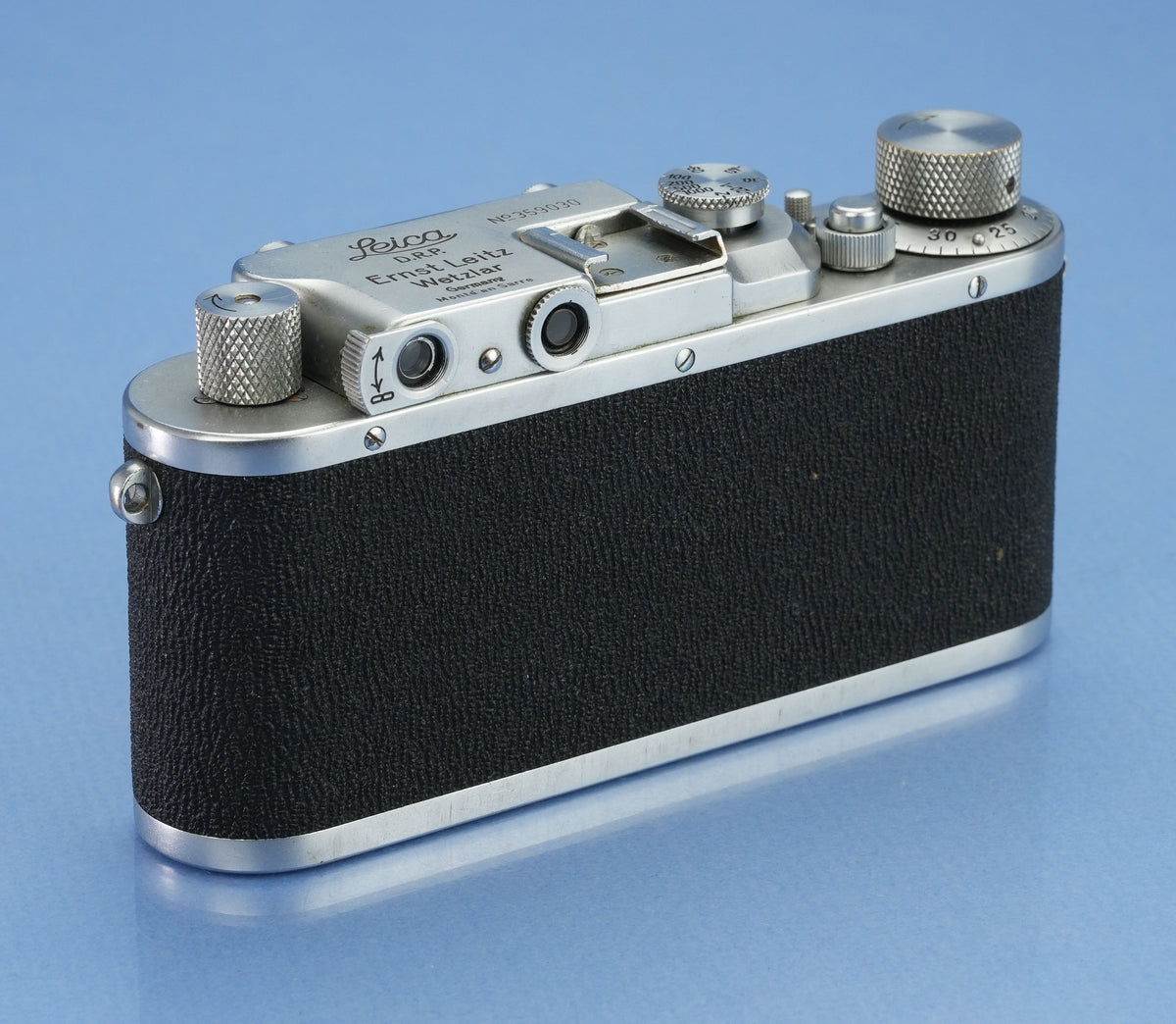 LEICA IIIA (MODEL G) SM CHROME SHARKSKIN CAMERA +50MM ELMAR F3.5 LENS +ORAKO