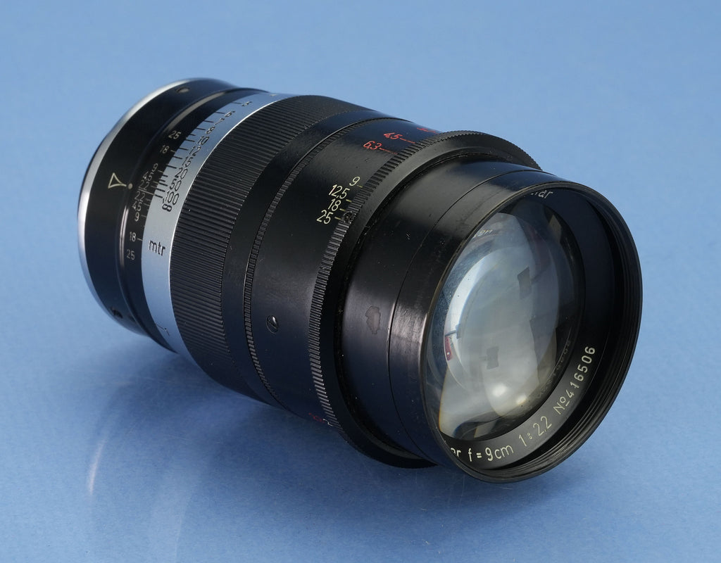 LEICA LEITZ 90MM THAMBAR F2.2 BLACK PAINT LENS +CENTER FILTER +HOOD +CAPS +BOX