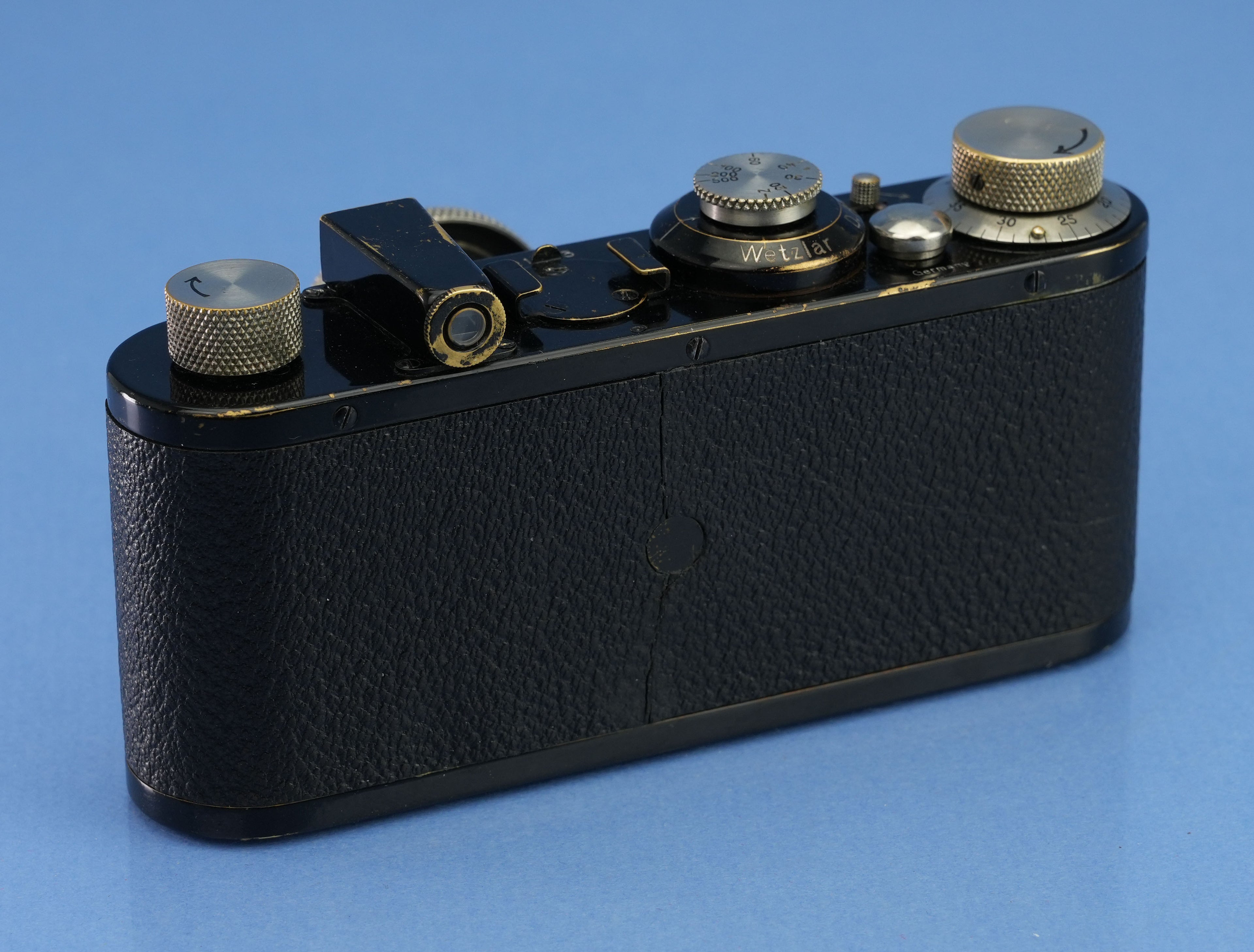 LEICA I MODEL A ELMAX 50MM F3.5 BLACK PAINT HOCKEY STICK CAMERA #1383 +CAP RARE